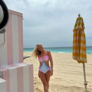 Fillyboo Pink and Blue One Piece Swimwear
